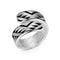 Silver ring with geometric pattern 