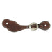 Brown leather spur with silver buckle 