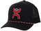 Black Hooey trucker ball cap with a red logo