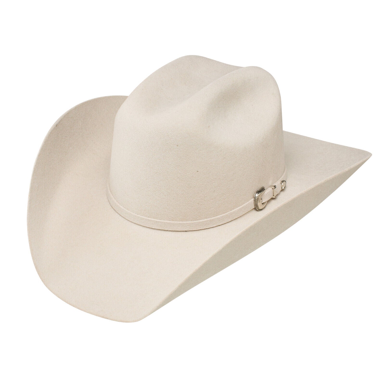 A beige Stetson 3x Fullerton Silverbelly cowboy hat with a 4 1/4 inch brim