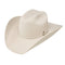A beige Stetson 3x Fullerton Silverbelly cowboy hat with a 4 1/4 inch brim