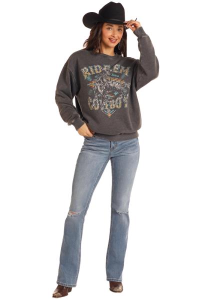 Rock & Roll Oversized Pullover w/Studs BW91T05419