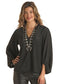 Panhandle Lurex Balloon Sleeve Top