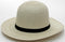 A beige colored SunBody hat with a 4 1/2 inch brim and a 5-1/2 inch crown made from Guatemalan standard palm leaf