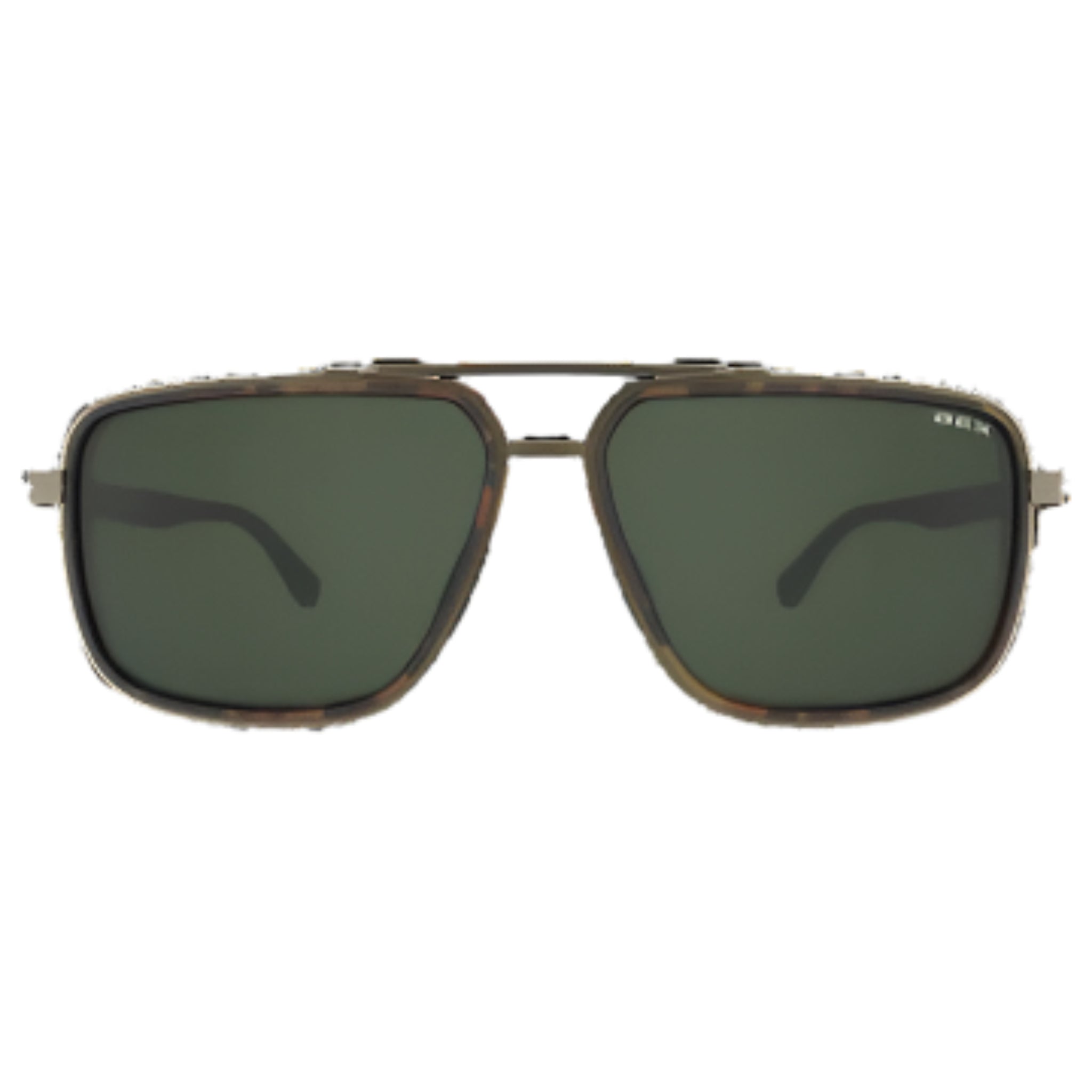 Sunglasses with a camouflage frame on a white background
