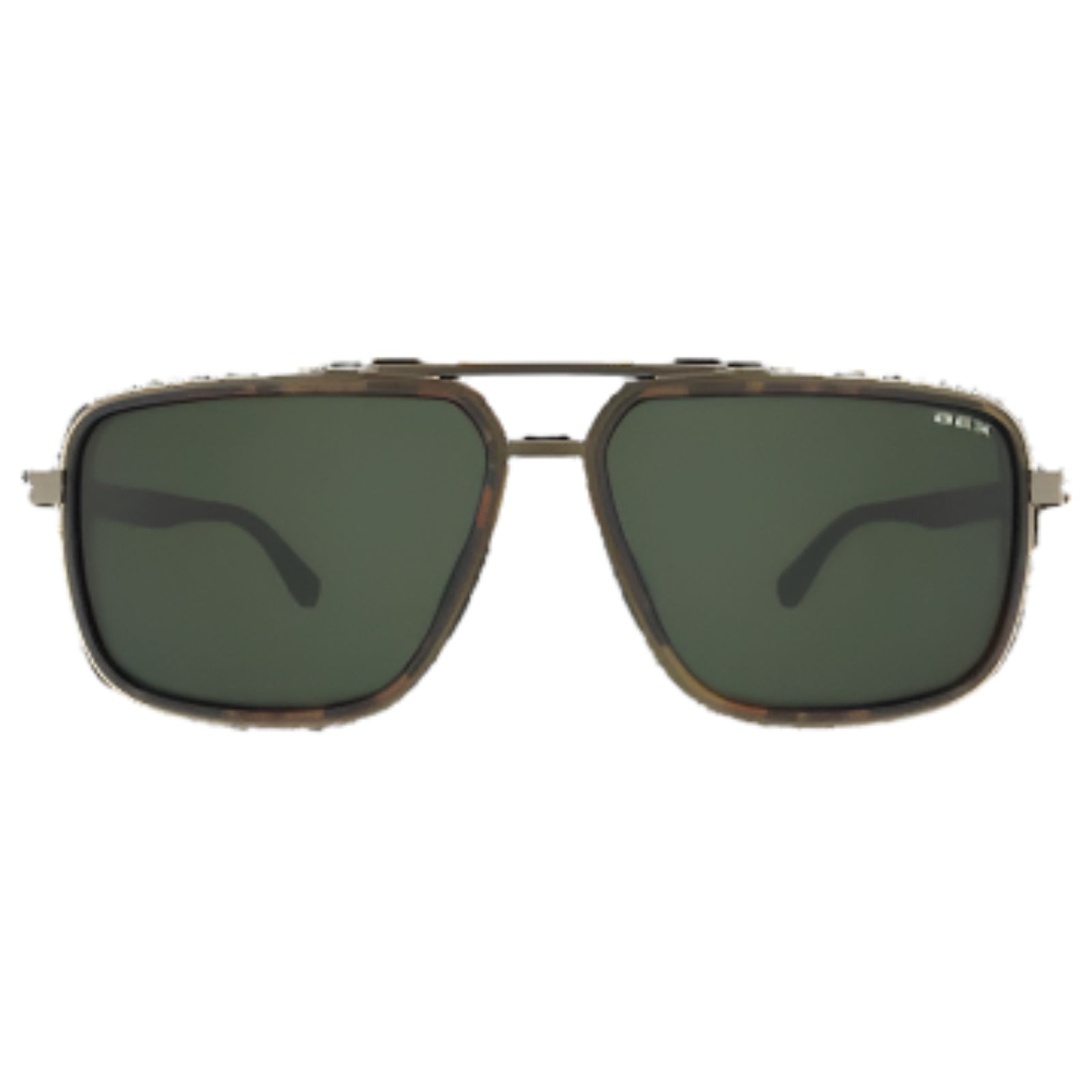 Sunglasses with a camouflage frame on a white background