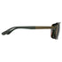 Sunglasses with a bronze/ forest frame and reflective lenses on a white background