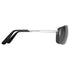 Sunglasses with black frame and gray lenses on a white background