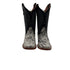 Cowhide cowboy boots with black uppers