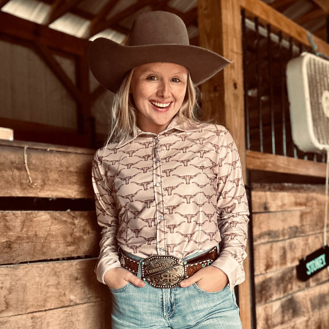 Tan Steer Head Rodeo Shirt