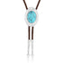 Bolo tie with turquoise stone and silver accents 