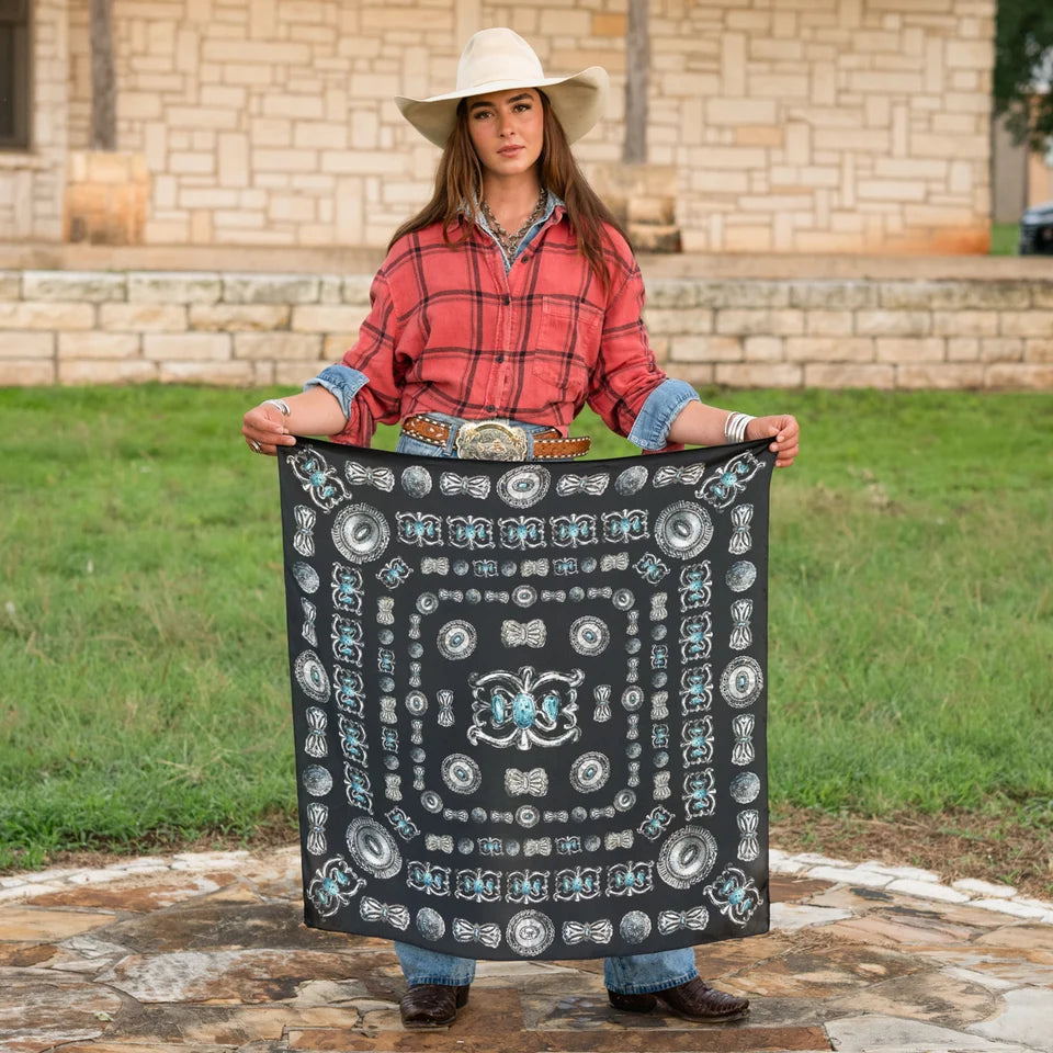 Turqs and Conchos Silk Scarf