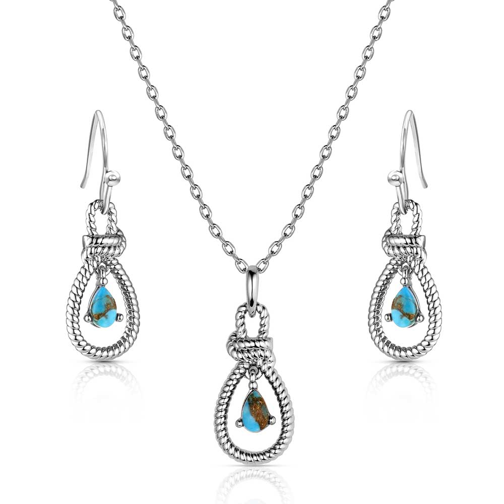 Montana Silversmith Turquoise Tear Drop Jewelry Set
