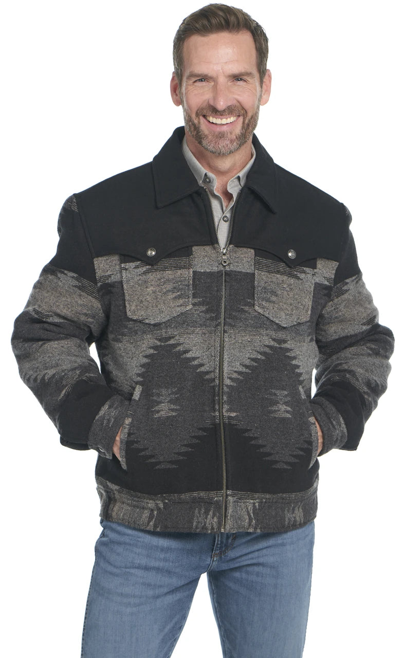 Two-Toned Navajo Blanket Zip Front Ranch Jacket CR43049
