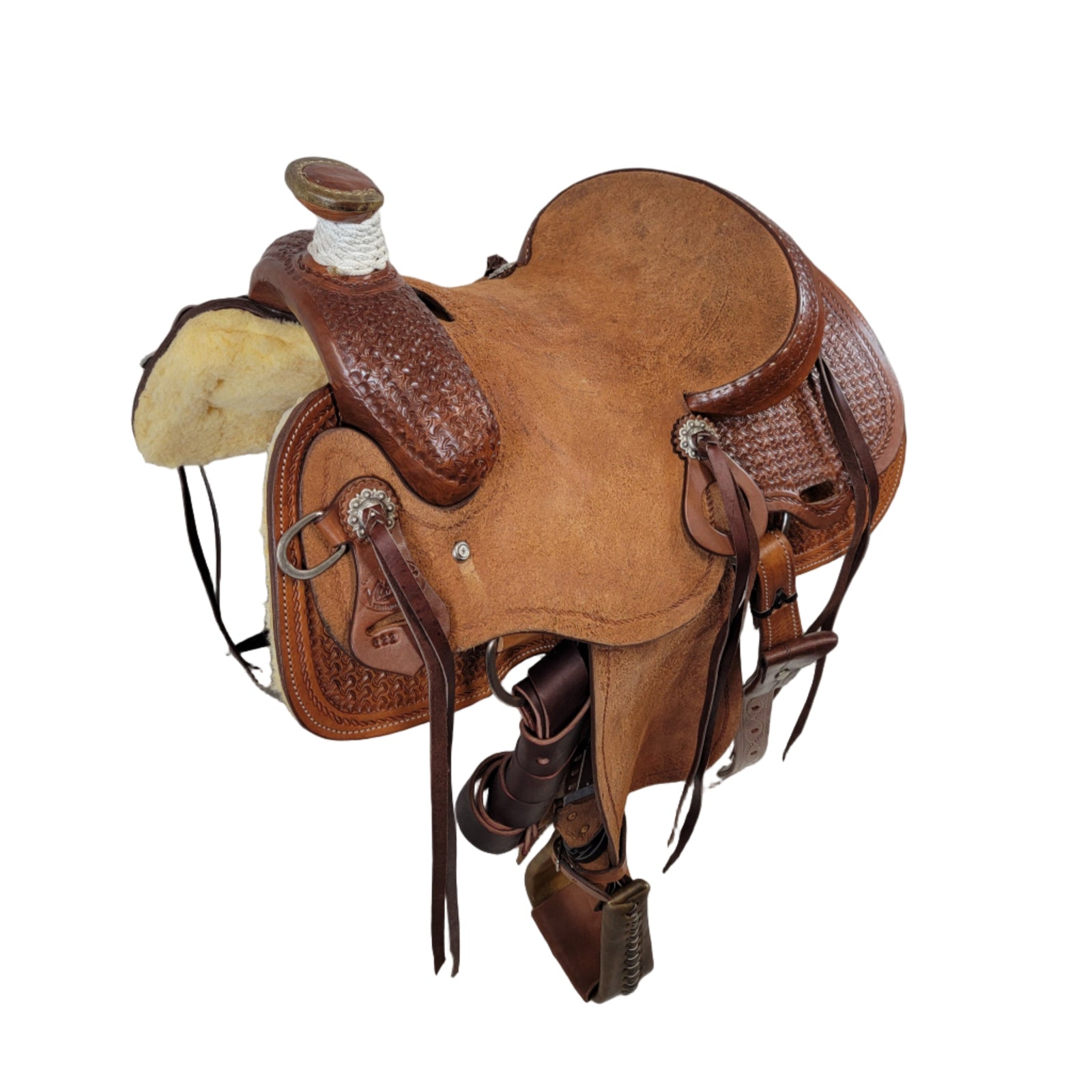 Rough out rope saddle, medium oil, windmill tooling