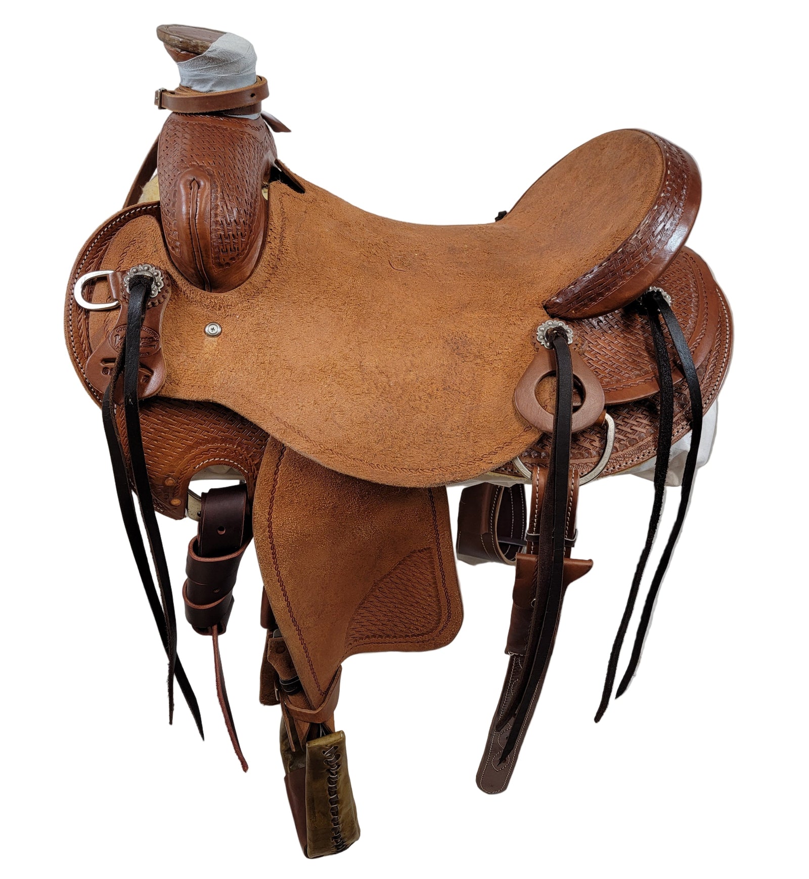  626 Will James ranch rough out cheyenne roll leather saddle