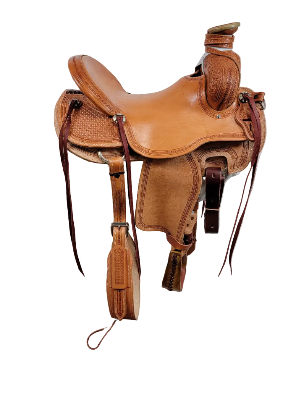 Brown leather saddle 