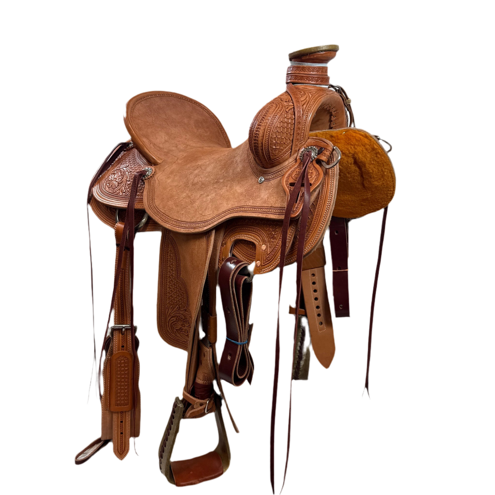 Will James Saddle with a rough out seat, 5