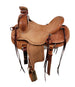 Ranch rope leather saddle basket floral wool