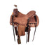 A Vickers Elite VE10 association saddle with tooling and a bull hide tree.