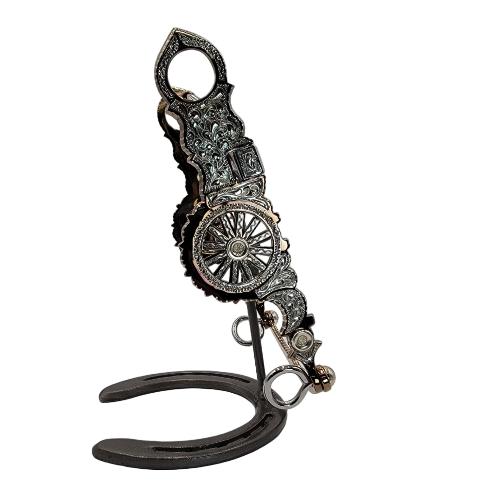 silver bit port copper roller wagon wheel