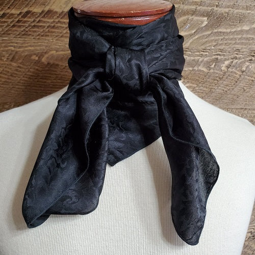 Wild Rag Jacquard Black Silk 44x44