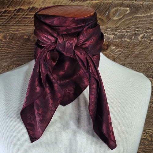 Wild Rag Jacquard Maroon Silk scarf