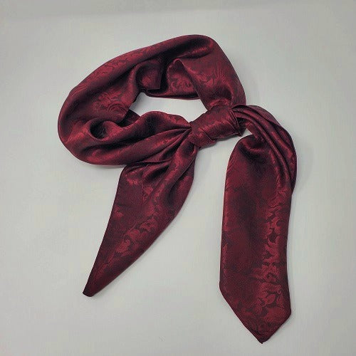 Wild Rag Jacquard Maroon Silk 44x44