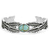 Silver bracelet with a turquoise stone on a white background