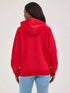 Person wearing a red hoodie from behind 