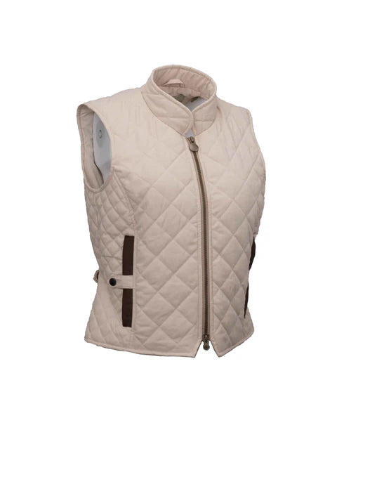 Wmns Quilted Riding Cream Vest