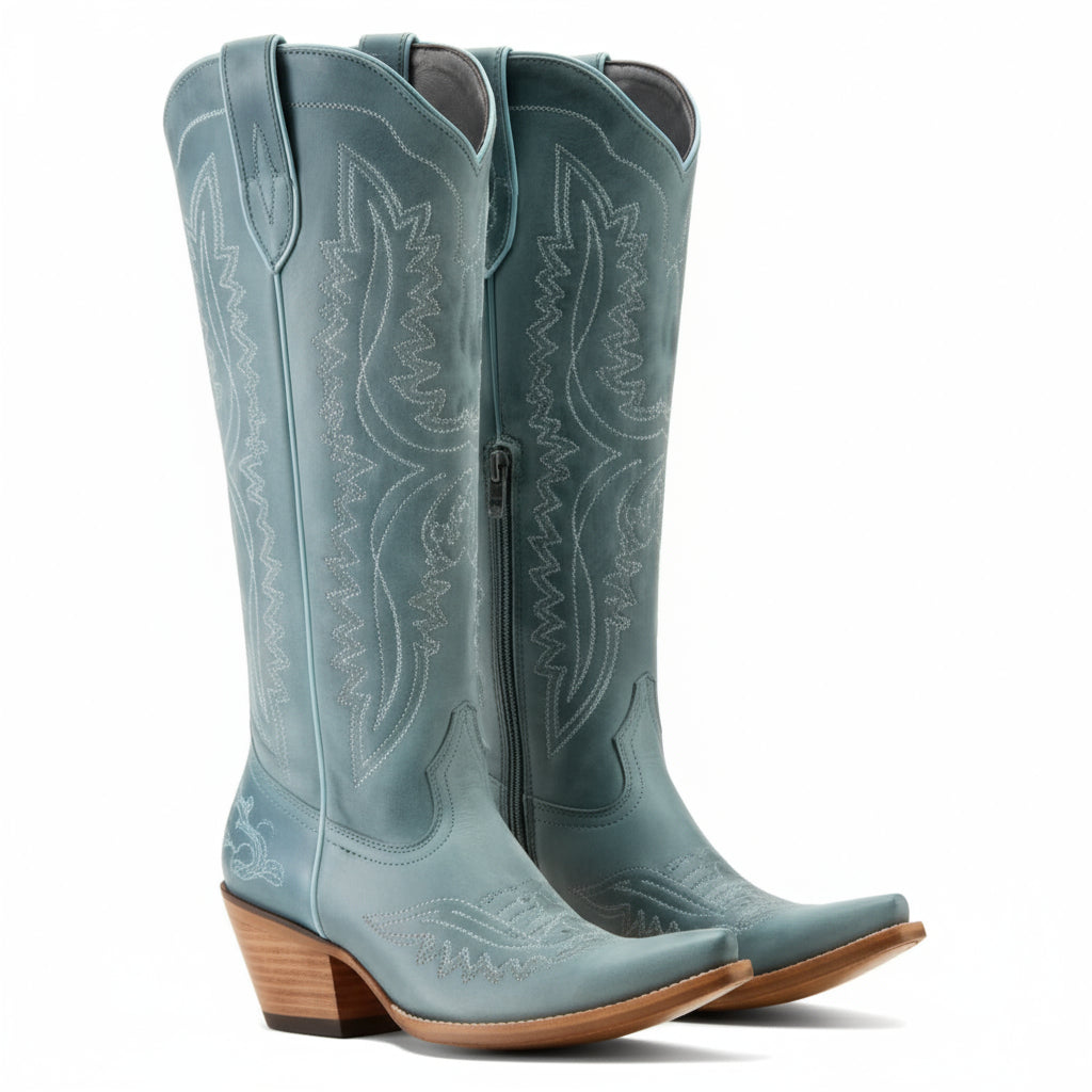 ladies tall light blue casanova vintage boots
