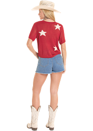 Women's Star Short Sleeve Sweater Top