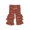 infant & toddler girls brown flare Western jean with ruffles and desert scenery