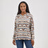 Women's relaxed brown aztec printed hoodie