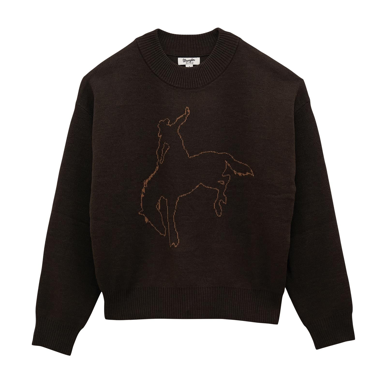 Womens wrangler brown bronco sweater