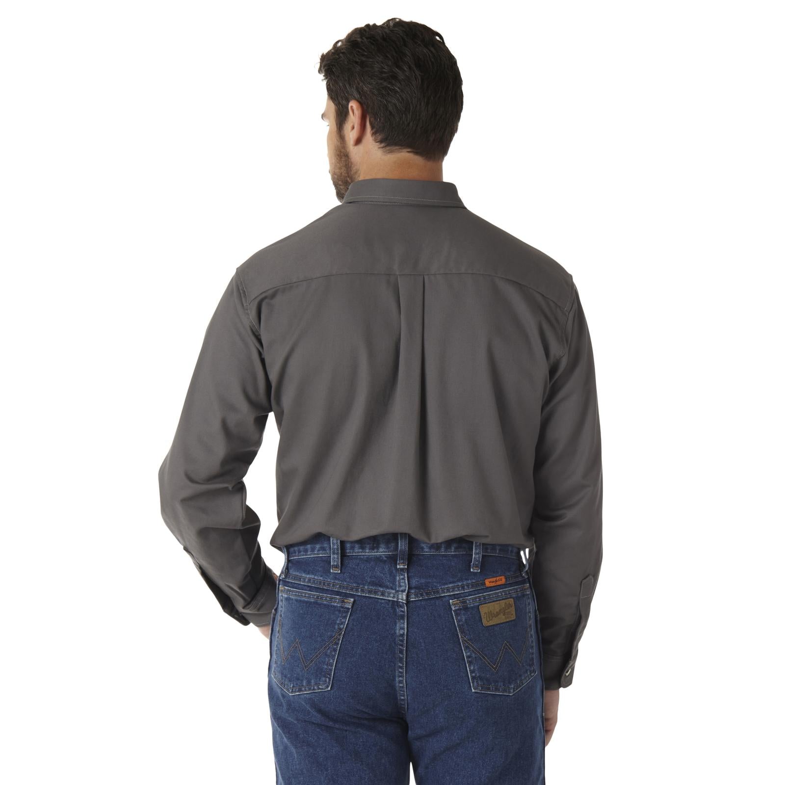 Wrangler Charcoal FR Flame Resistant Long Sleeve Work Shirt FR3W5GY