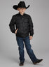 kids black western yoke puffer polyfil jacket