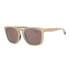 Beige sunglasses with brown lenses on a white background