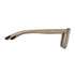Beige sunglasses with a brand logo on a white background