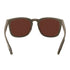 Sunglasses with brown lenses and a dark frame on a white background