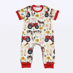 Vintage Tractor Boy Romper