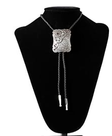 Double S Bolo Tie Flower Stone 22402