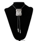 Double S Bolo Tie Flower Stone 22402