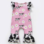 Pink Cow Daisy Baby Romper