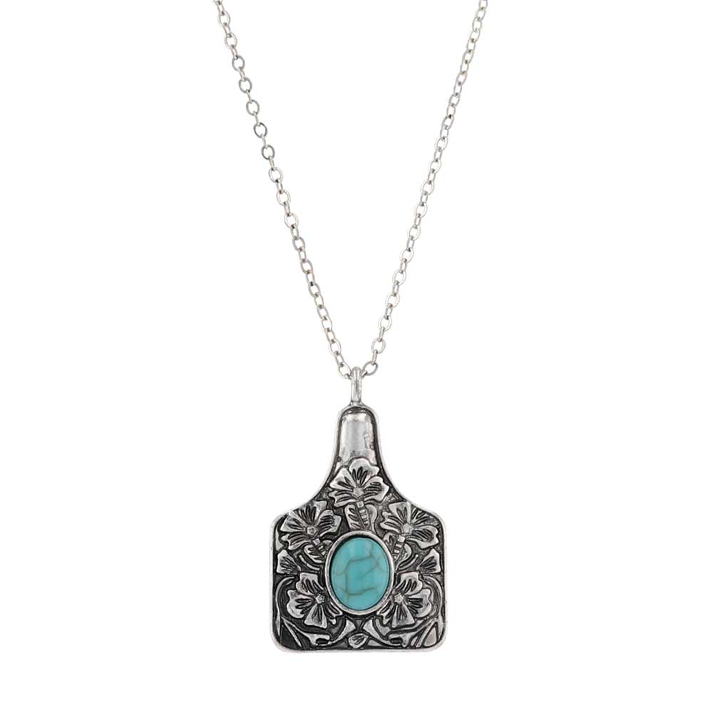 Floral Cowtag Attitude Necklace ANC5929