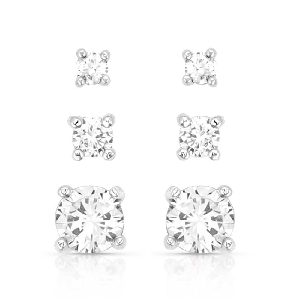Shine Bright Triple Crystal Post Earring Set ER5646