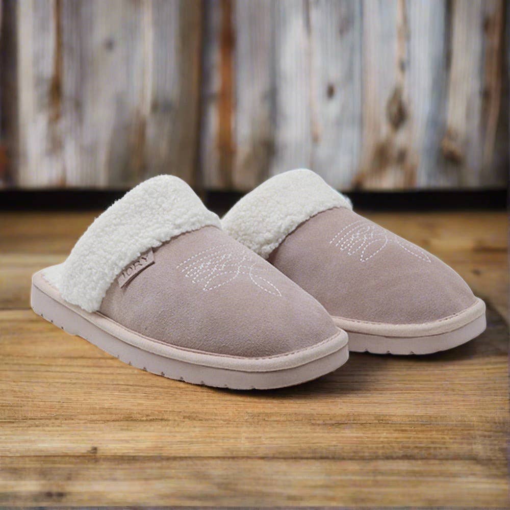 Western Cowgirl Dolly Square Toe Slippers | Blossom (pink)