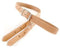 Beige leather belt with a silver buckle on a white background