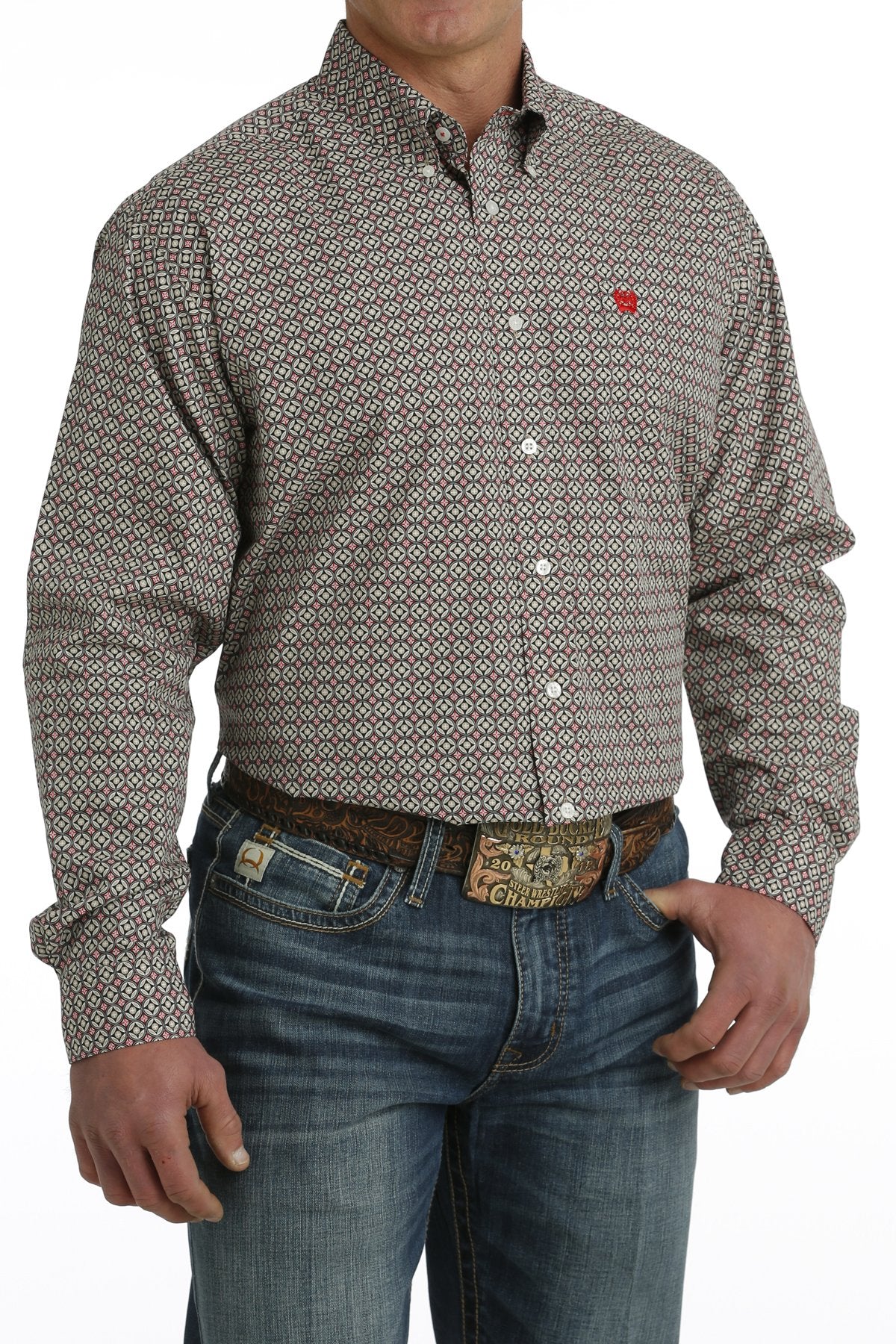 Men's Long Sleeve Cinch Western Shirt with buttons